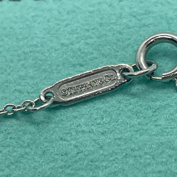 Tiffany & Co Diamond 18K White Gold Heart Key Pendant 18" Chain Necklace in Box - Picture 4 of 16